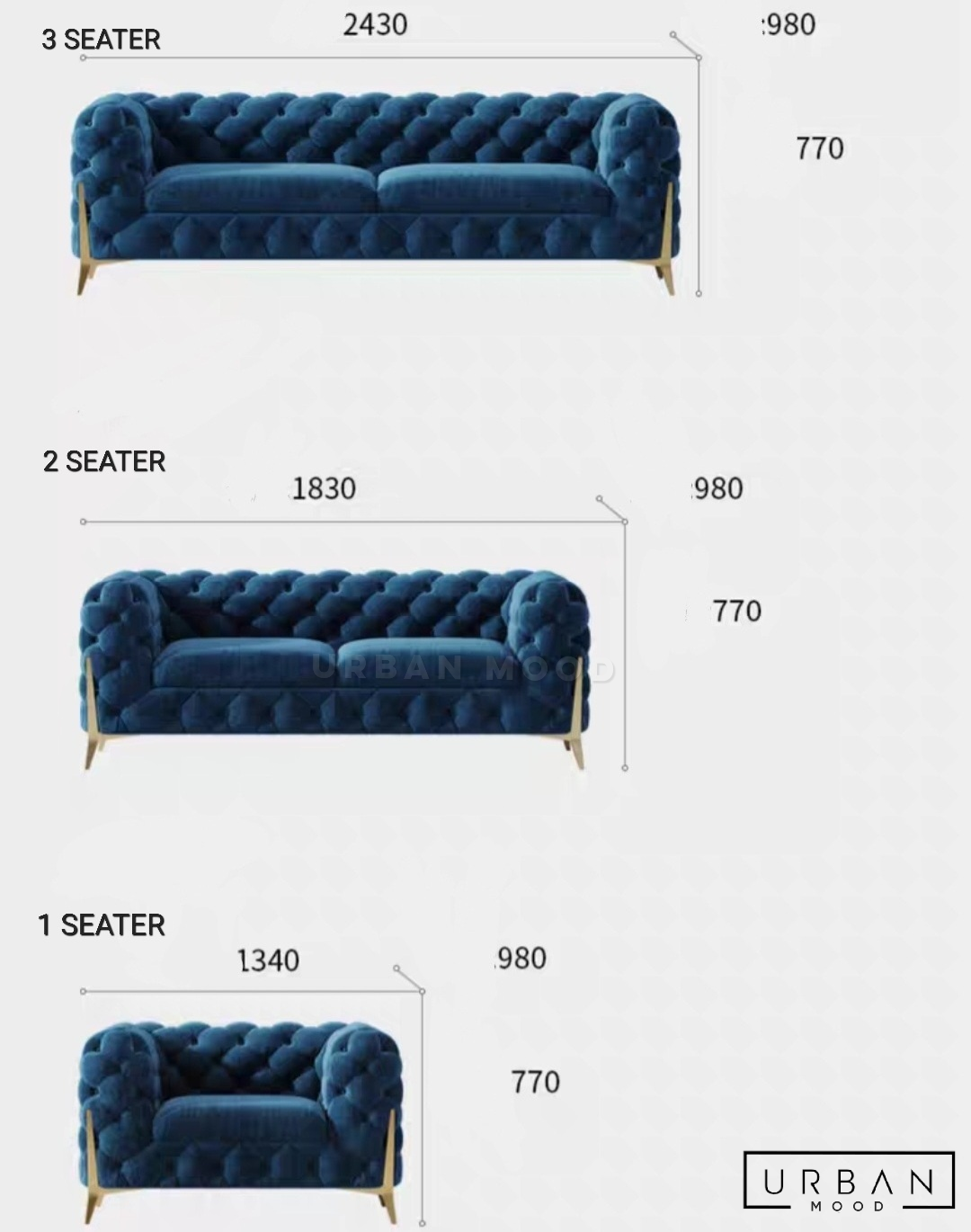 JEAN Victorian Chesterfield Sofa