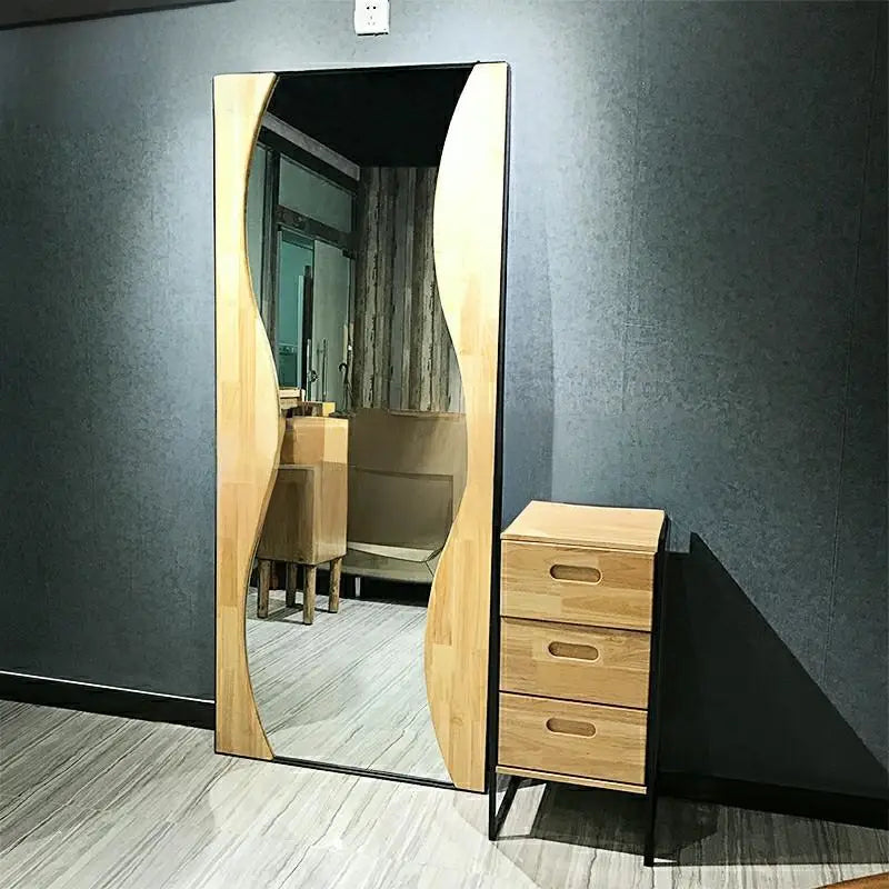 STARK Rustic Solid Wood Standing Mirror