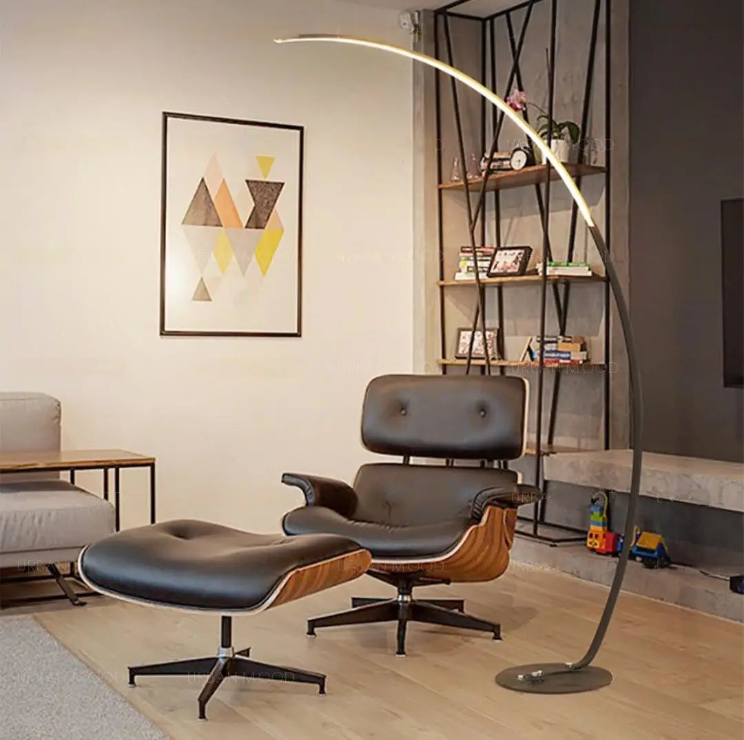 PACO Contemporary Minimalist LED Half Moon Standing Lamp