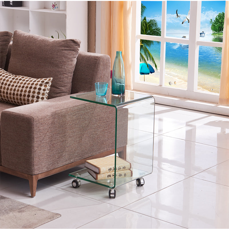 ALPINE Minimalist Contemporary Glass Side Table
