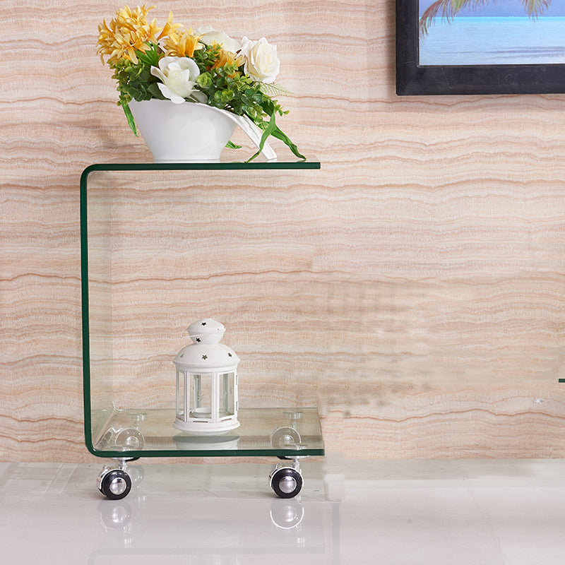 ALPINE Minimalist Contemporary Glass Side Table