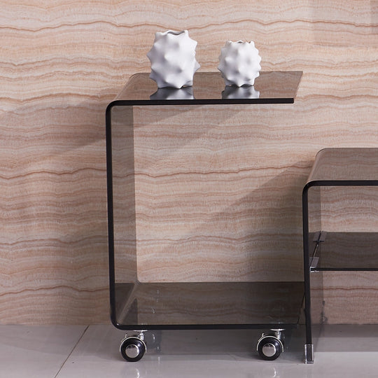 ALPINE Minimalist Contemporary Glass Side Table
