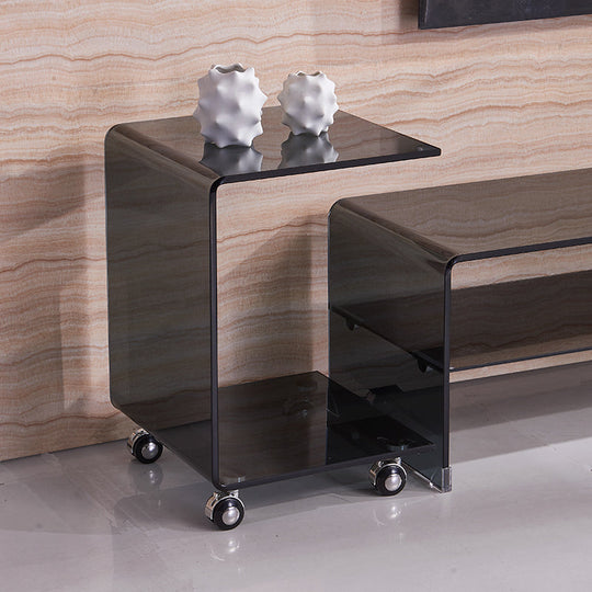 ALPINE Minimalist Contemporary Glass Side Table