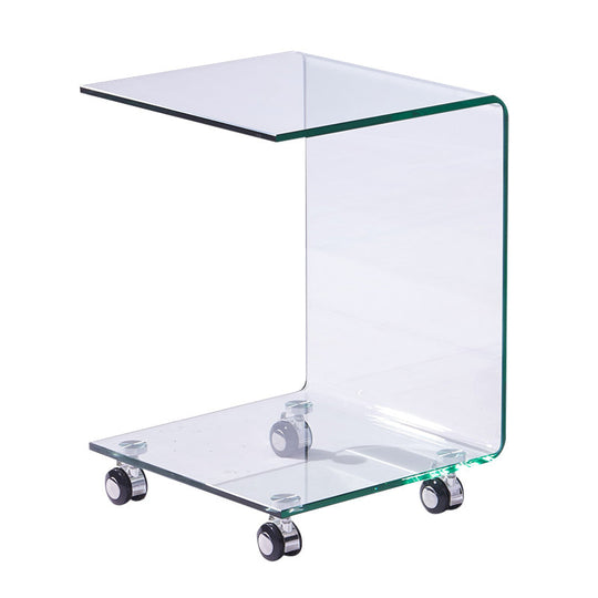 ALPINE Minimalist Contemporary Glass Side Table