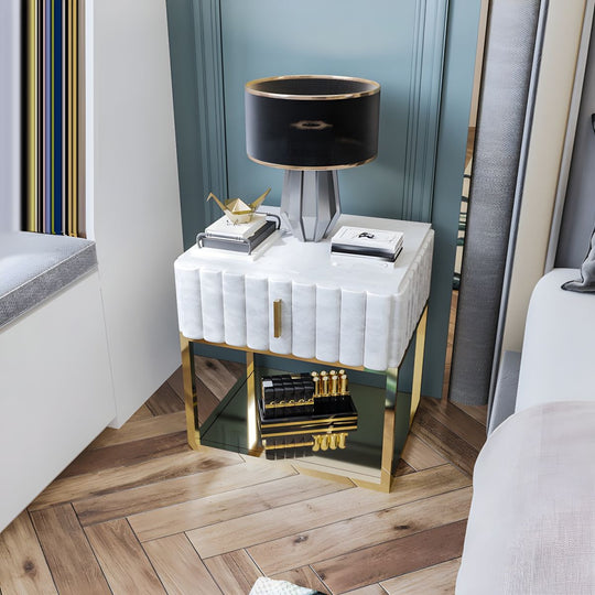 KIRSTY Modern Marble Bedside Table