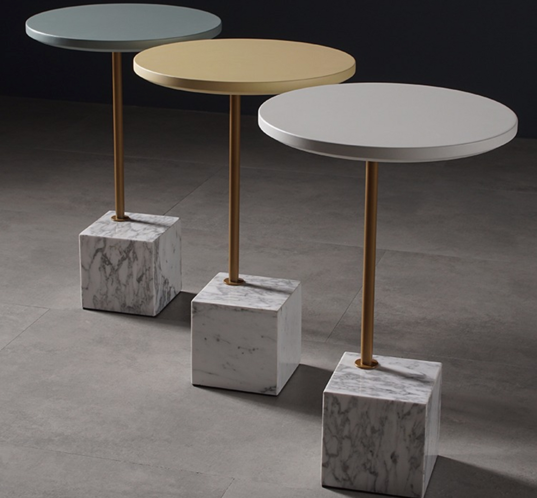 AGAPIOS Minimalist Marble Cube Side Table