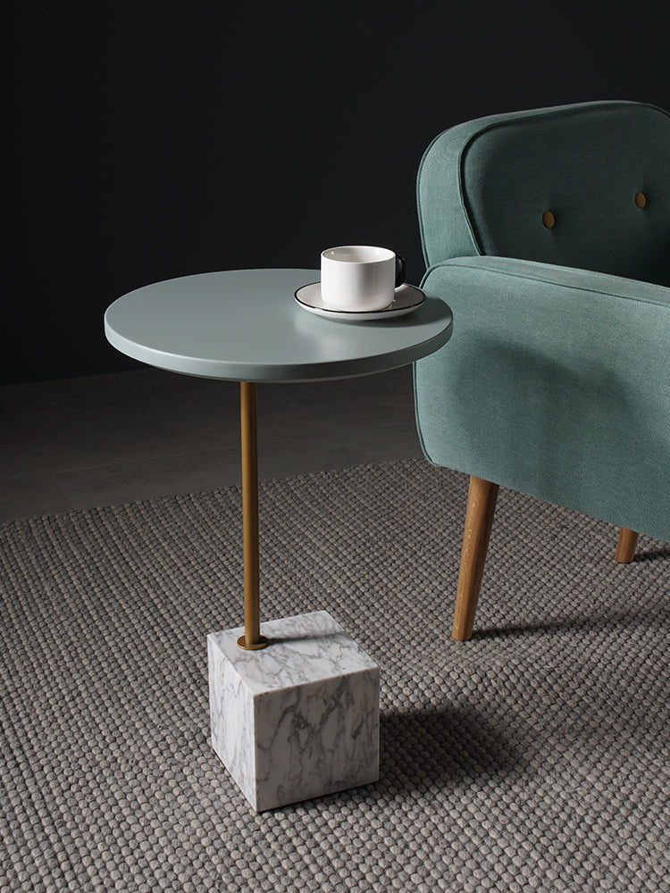 AGAPIOS Minimalist Marble Cube Side Table