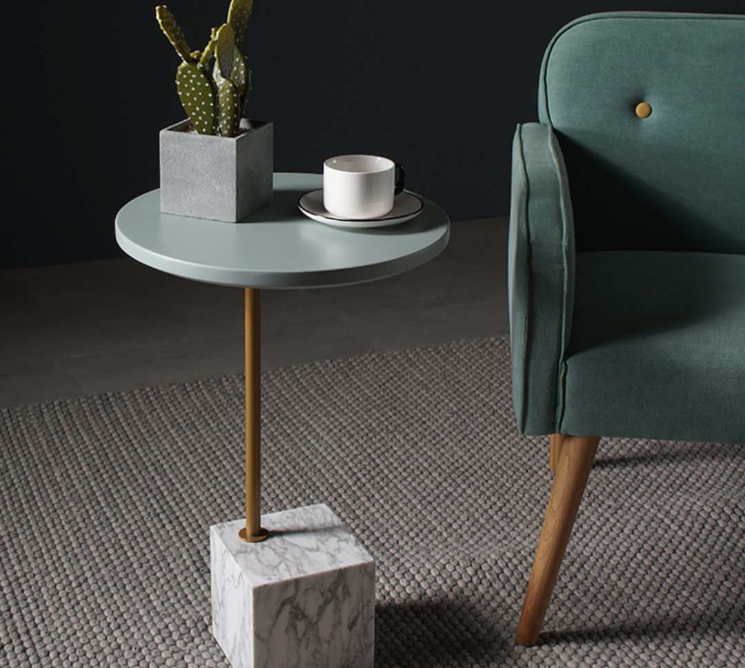 AGAPIOS Minimalist Marble Cube Side Table