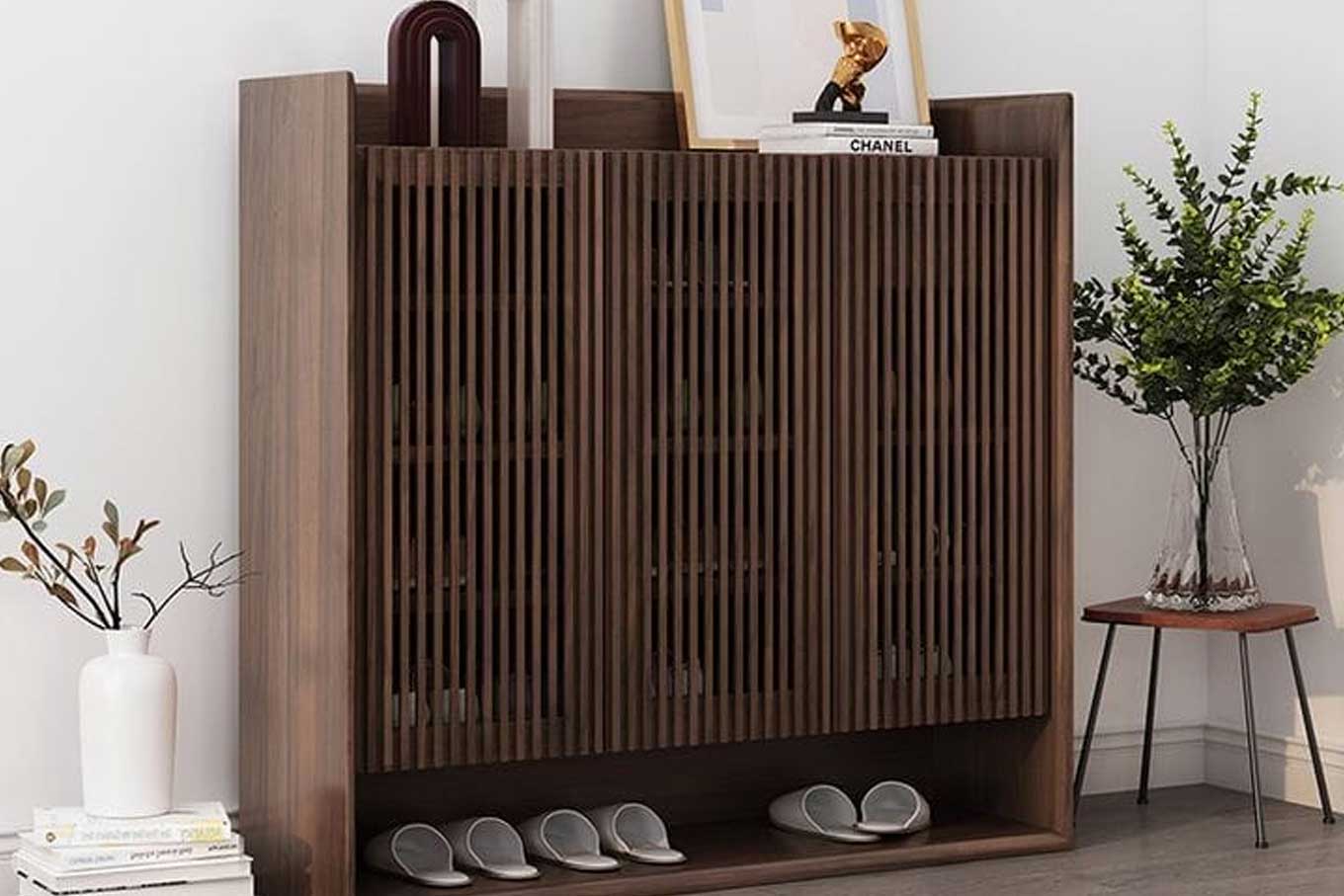 JOAKIM Rustic Solid Wood Shoe Cabinet