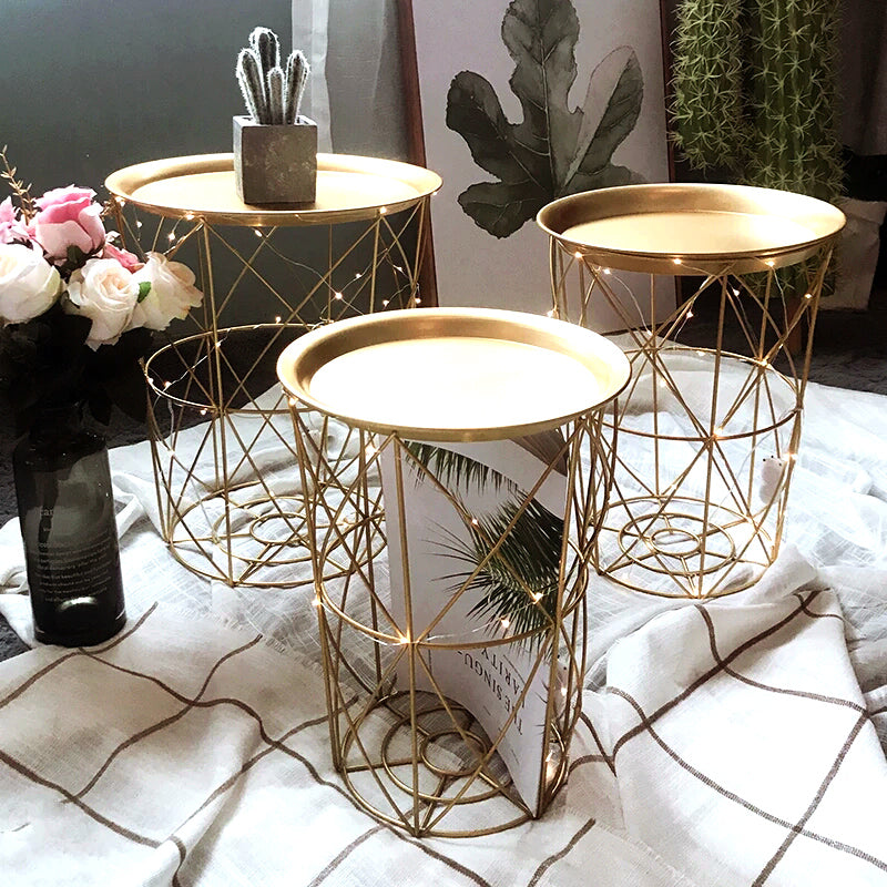 GAYE Versatile Gold Metal Frame Side Table