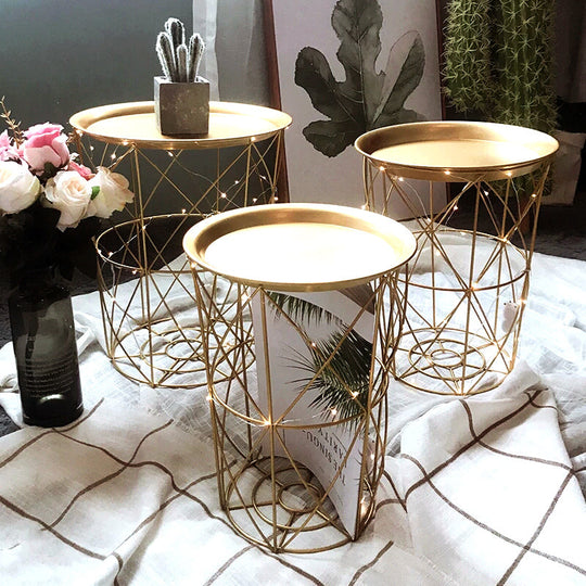 GAYE Versatile Gold Metal Frame Side Table