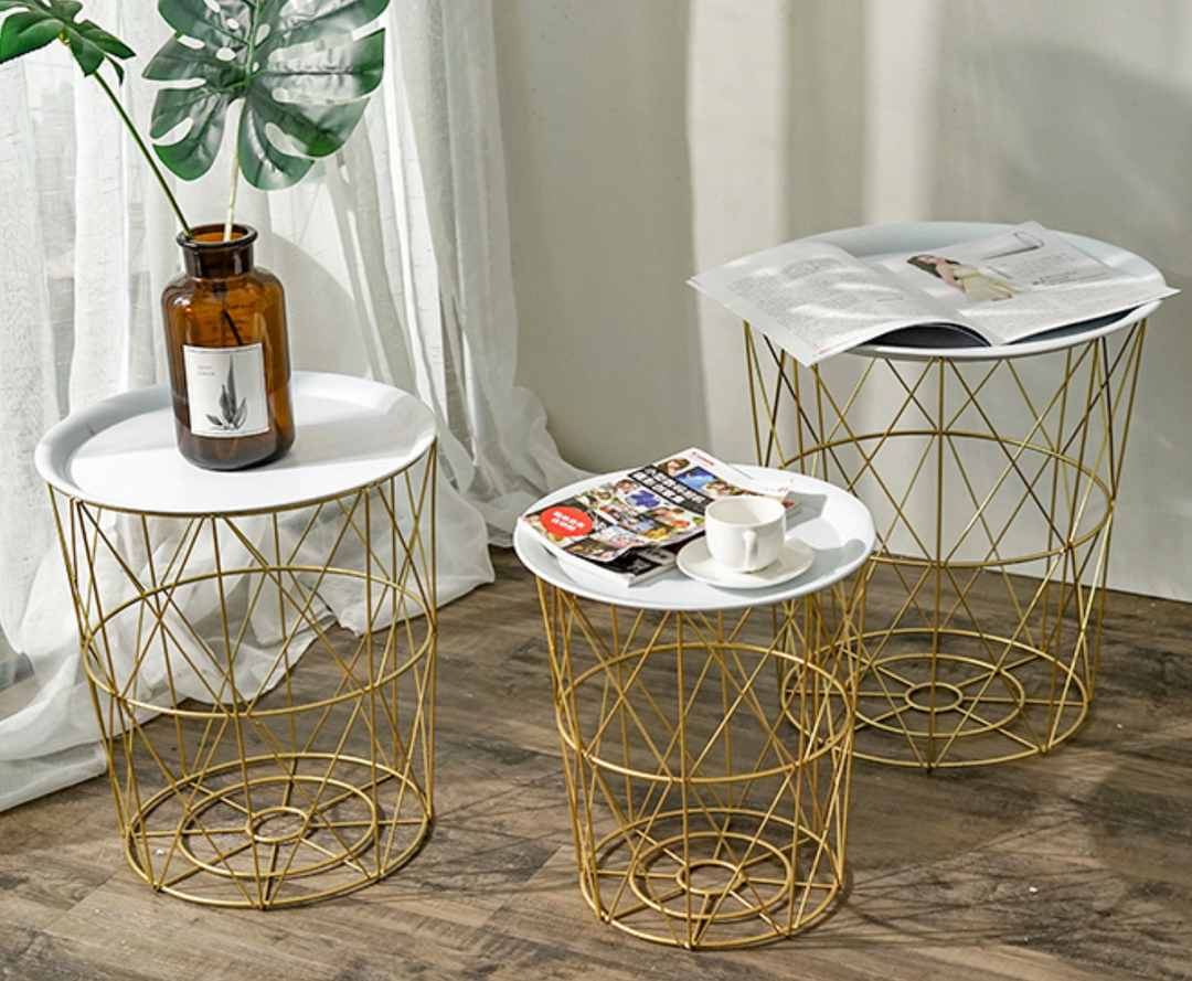 GAYE Versatile Gold Metal Frame Side Table