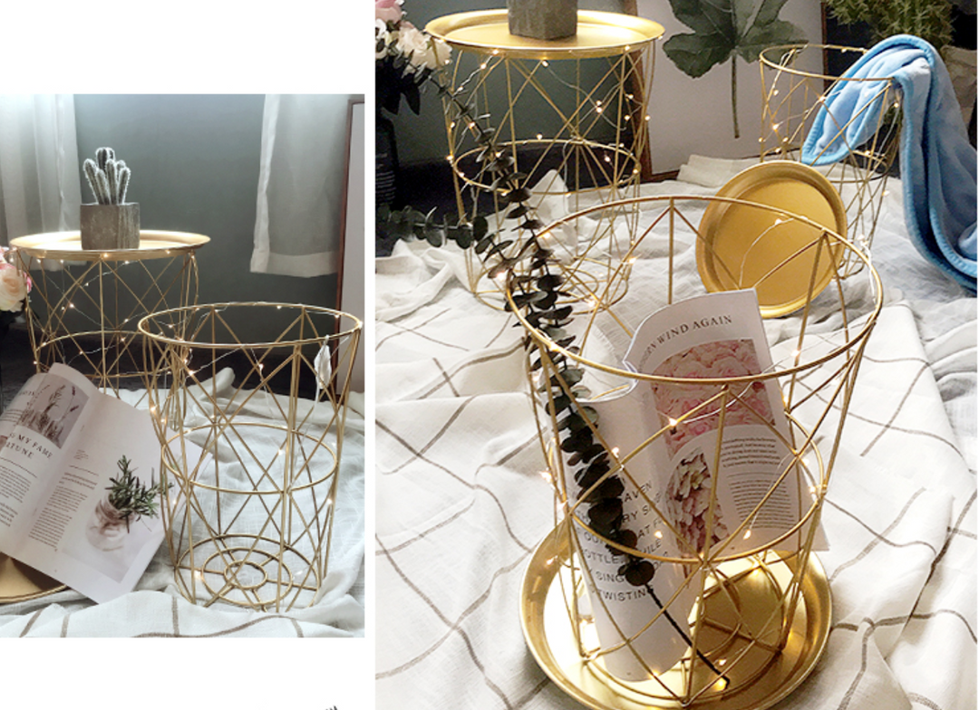 GAYE Versatile Gold Metal Frame Side Table