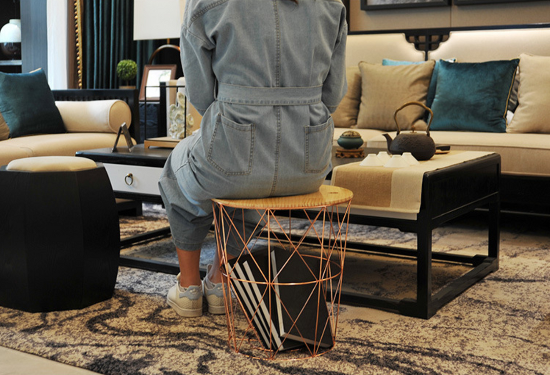 GAYE Versatile Gold Metal Frame Side Table