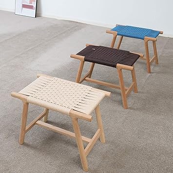 CIARÁN Rustic Solid Wood Rattan Bench