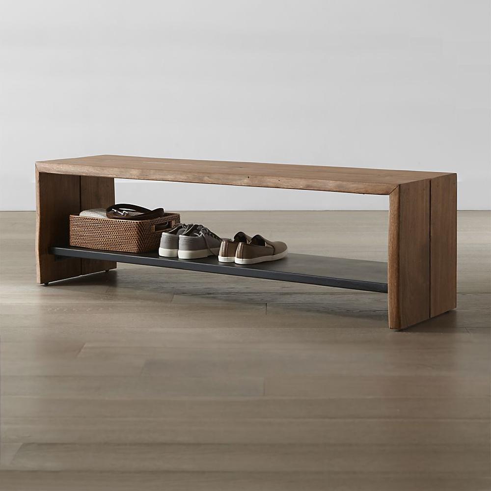 JULES Industrial Solid Wood Bench