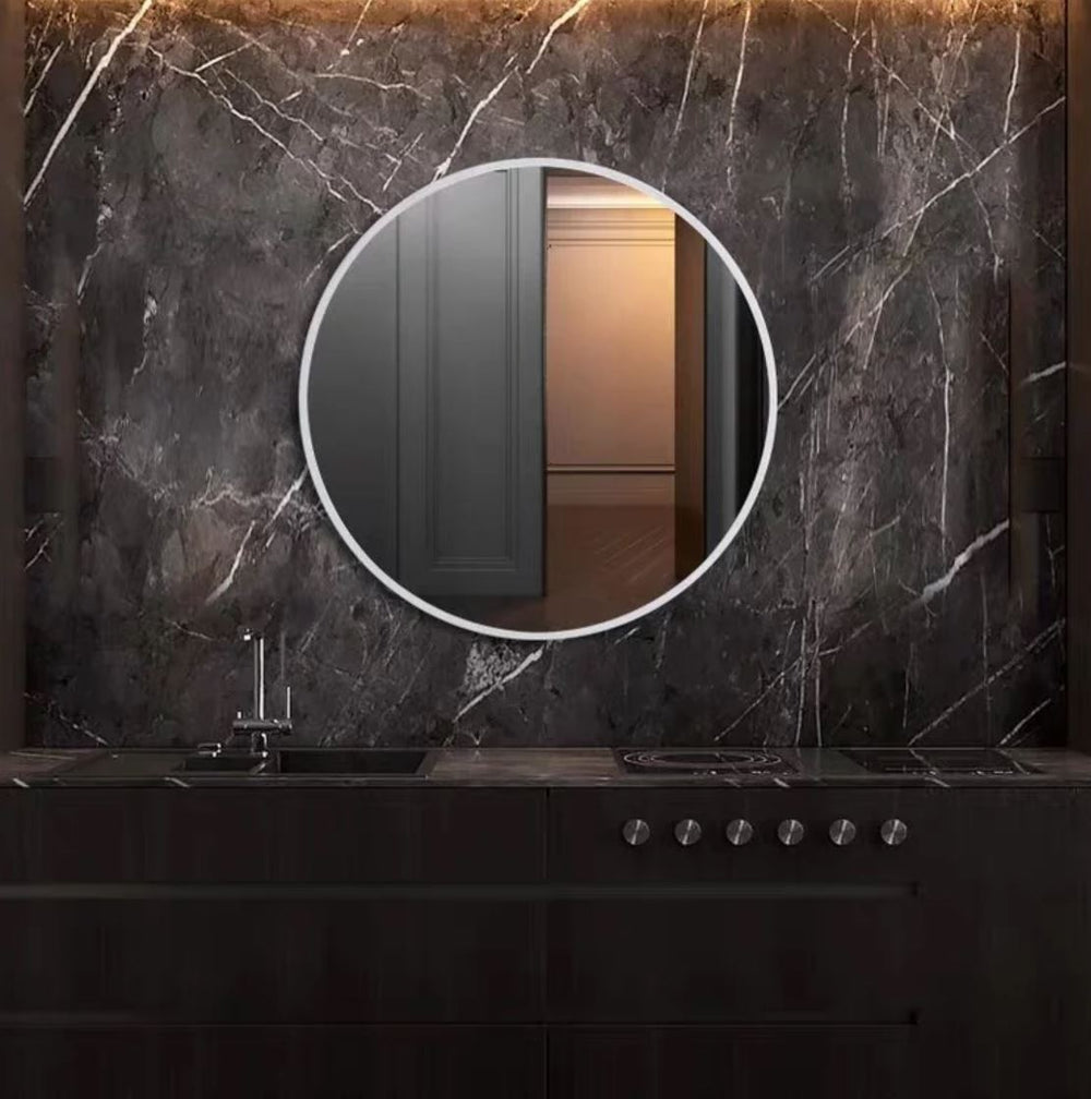ANDERS Modern Industrial Large Round Wall Mirror
