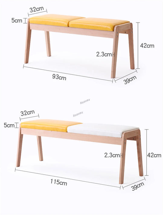 ADRIEA  Scandinavian Solid Wood Dining Bench