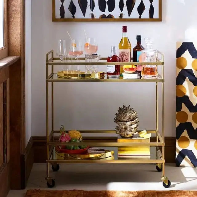 ALLYSANDRA Victorian Gold Kitchen Trolley