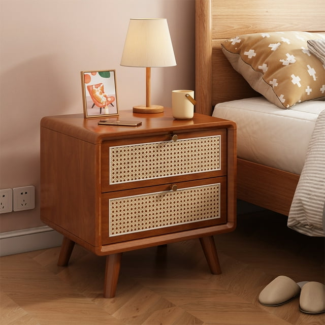 SPOTTY Rustic Rattan Side Table