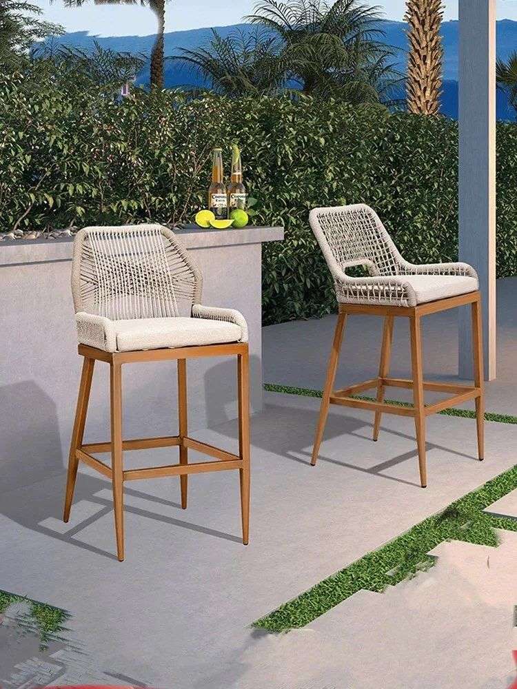 ZEPHYR Modern Outdoor Rattan Bar Stool