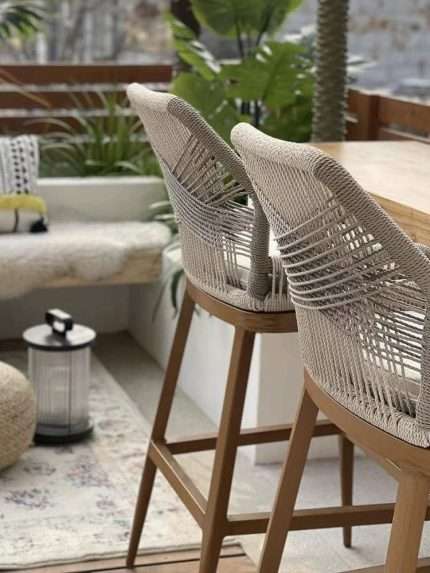 ZEPHYR Modern Outdoor Rattan Bar Stool
