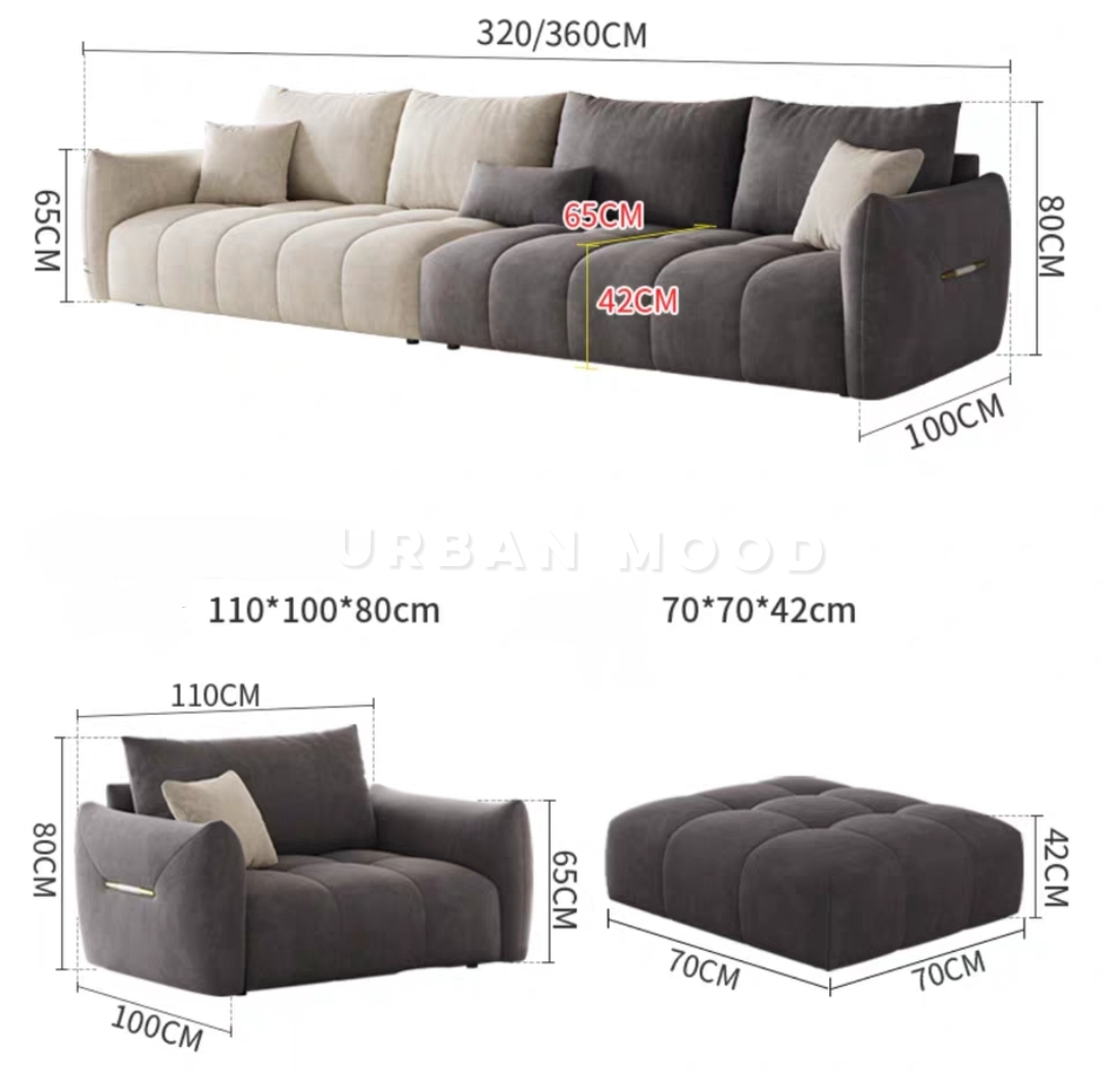 TERIZLA Modern Velvet Sofa