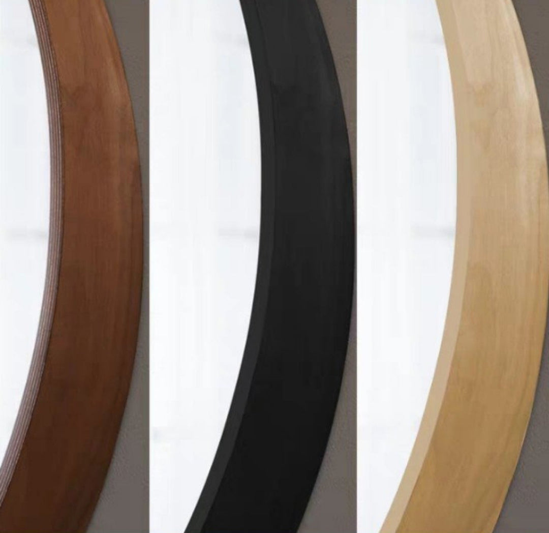 HARLO Solid Wood Round Wall Mirror