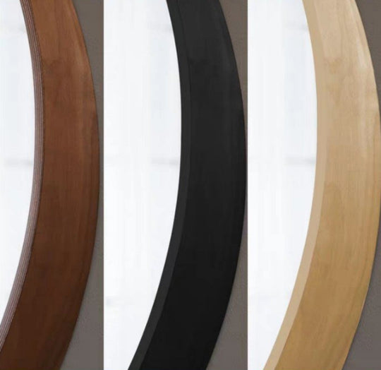 HARLO Solid Wood Round Wall Mirror