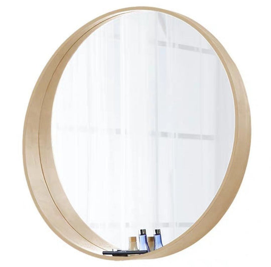 HARLO Solid Wood Round Wall Mirror