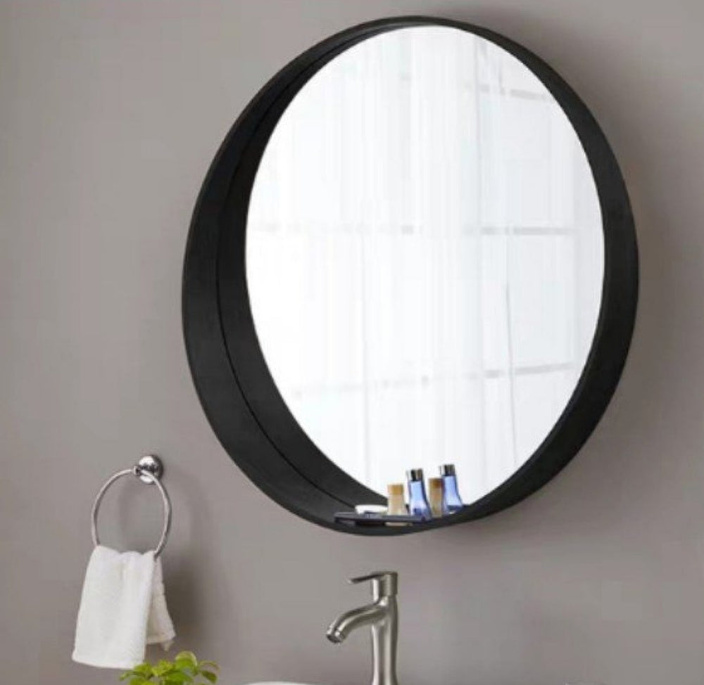 HARLO Solid Wood Round Wall Mirror