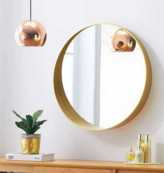 HARLO Solid Wood Round Wall Mirror