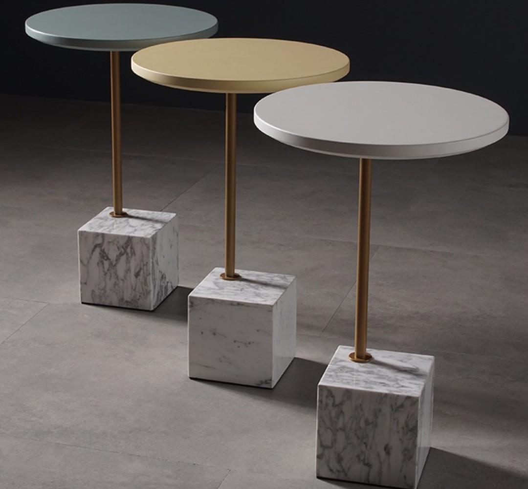 YURI Minimalist Marble Cube Side Table