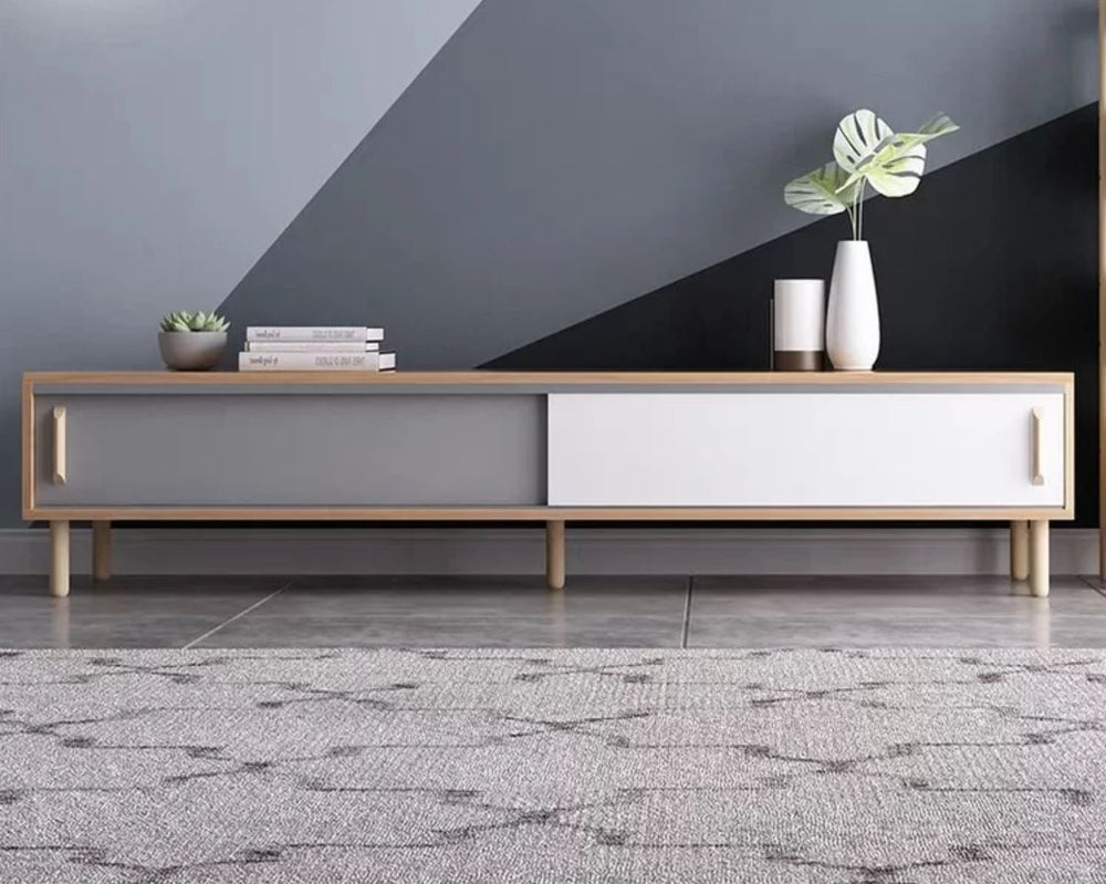 YNGVE Modern Industrial Wooden TV Console