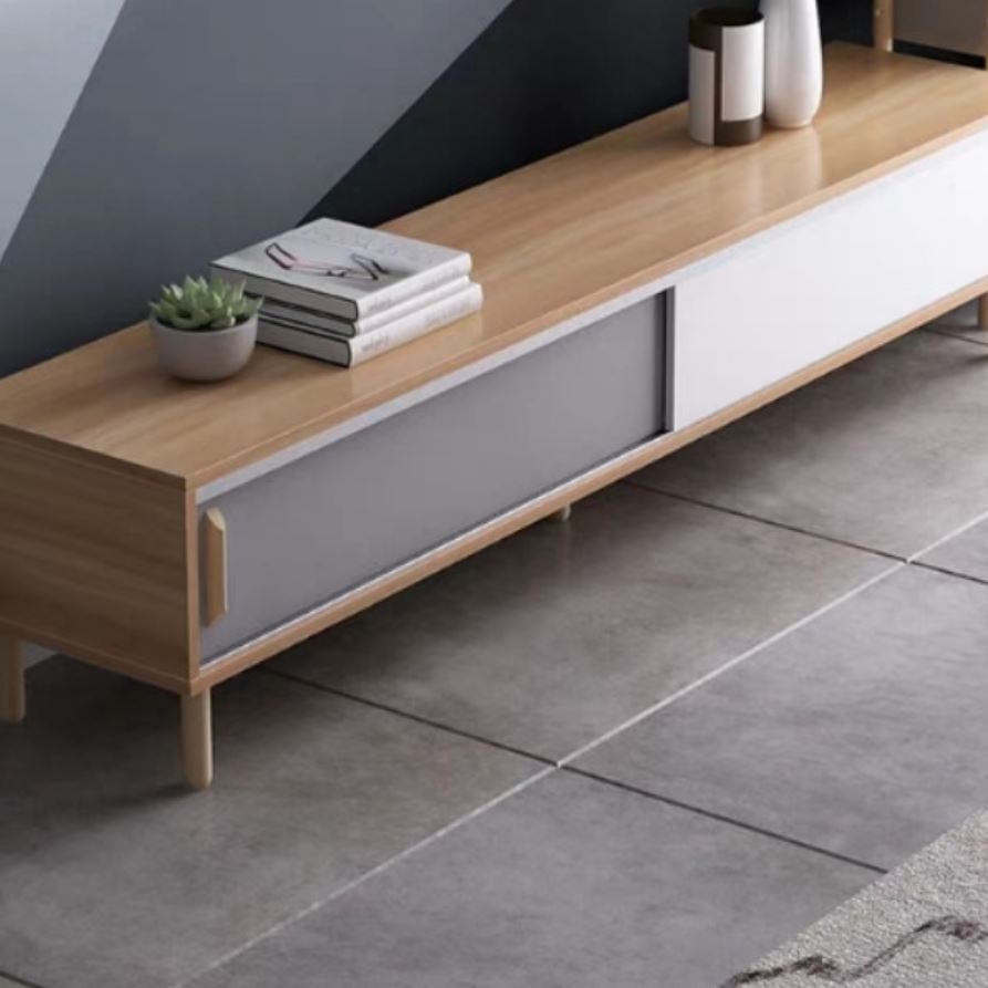 YNGVE Modern Industrial Wooden TV Console