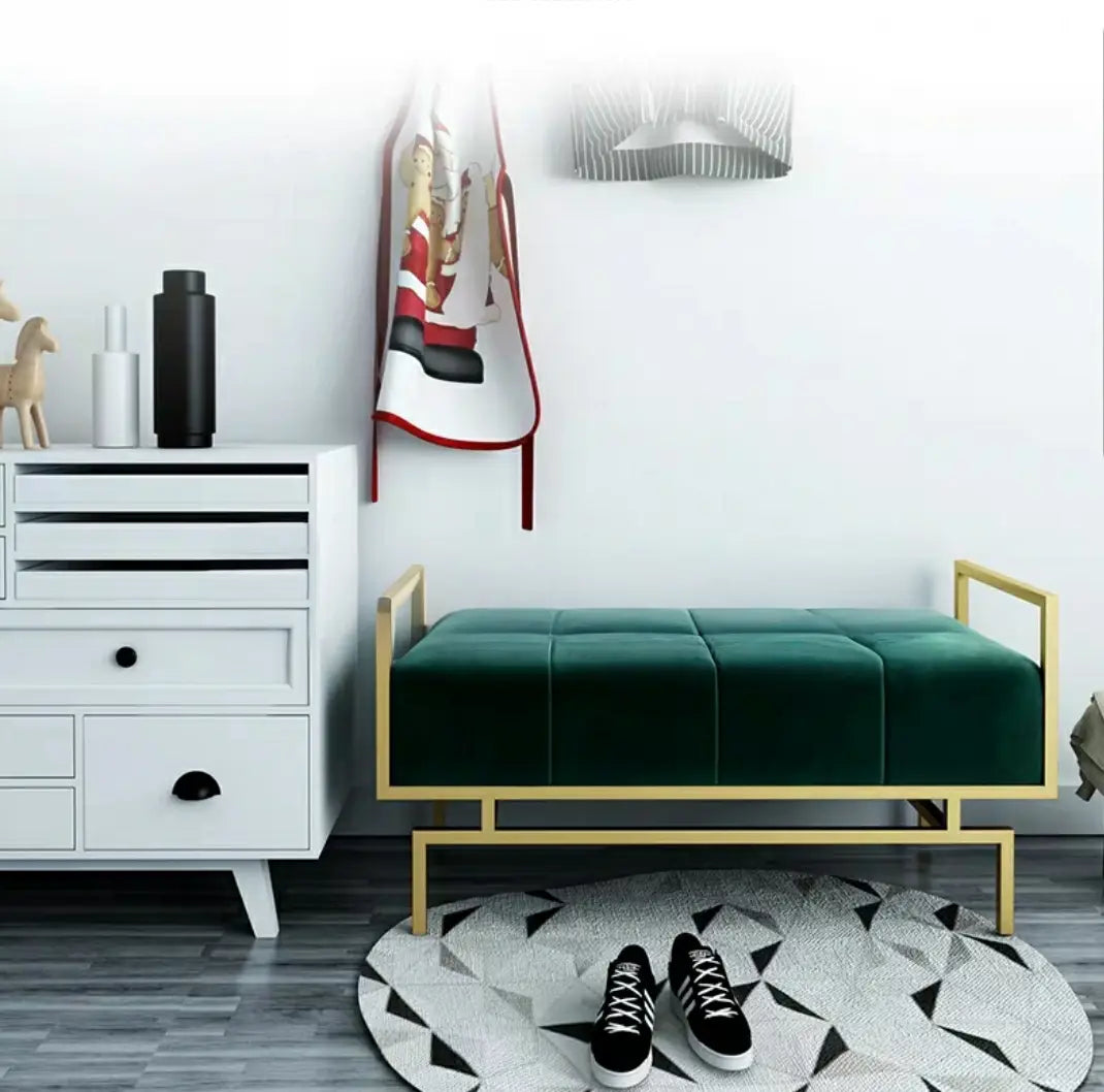 OPTIMISE Modern Velvet Entryway Bench