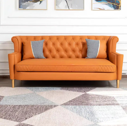 DEJI Victorian Leather Sofa