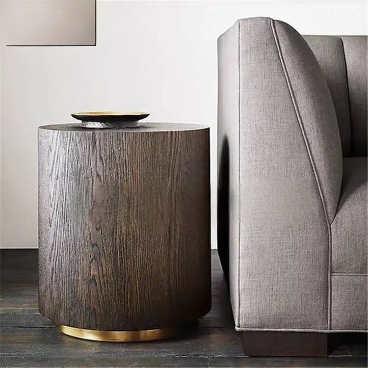 EARL Rustic Wood Log Side Table