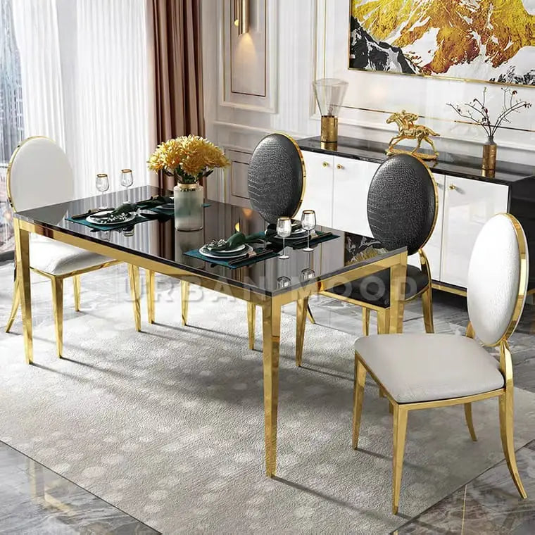TILDEN Modern Glass Dining Table & Chairs
