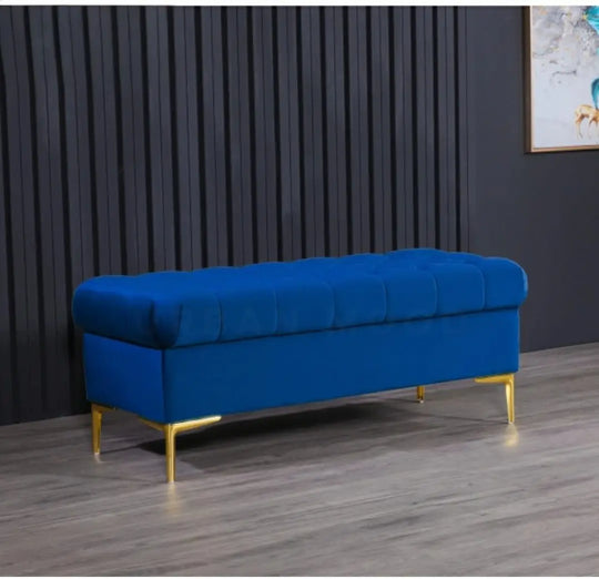 KIRI Victorian Tufted Velvet Storage Ottoman