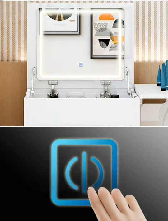 COBEN Flip Top LED Mirror Vanity Table Set