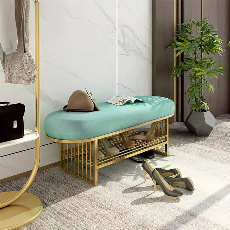 CRESTON Modern Entryway Velvet Ottoman