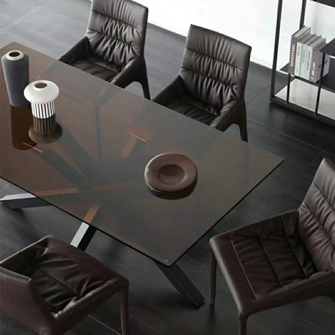 GLENDA Modern Glass Dining Table & Chairs