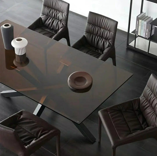 GLENDA Modern Glass Dining Table & Chairs