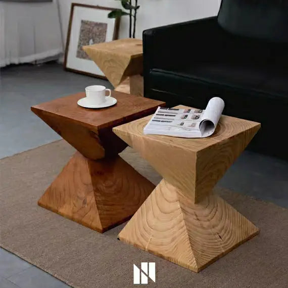 TADHG Rustic Solid Wood Side Table