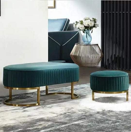 DYNA  Victorian Faux Leather Ottoman
