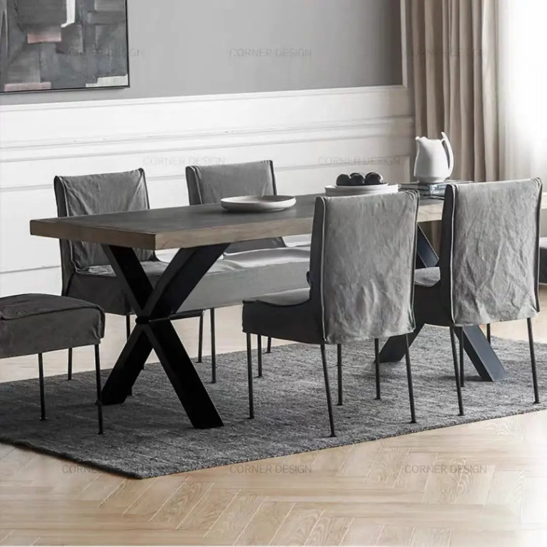 RAUL Industrial Solid Wood Dining Table