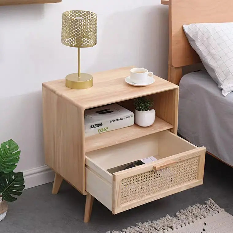 JFK Rustic Solid Wood Bedside Table
