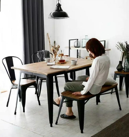 ARCANE Industrial Solid Wood Dining Table