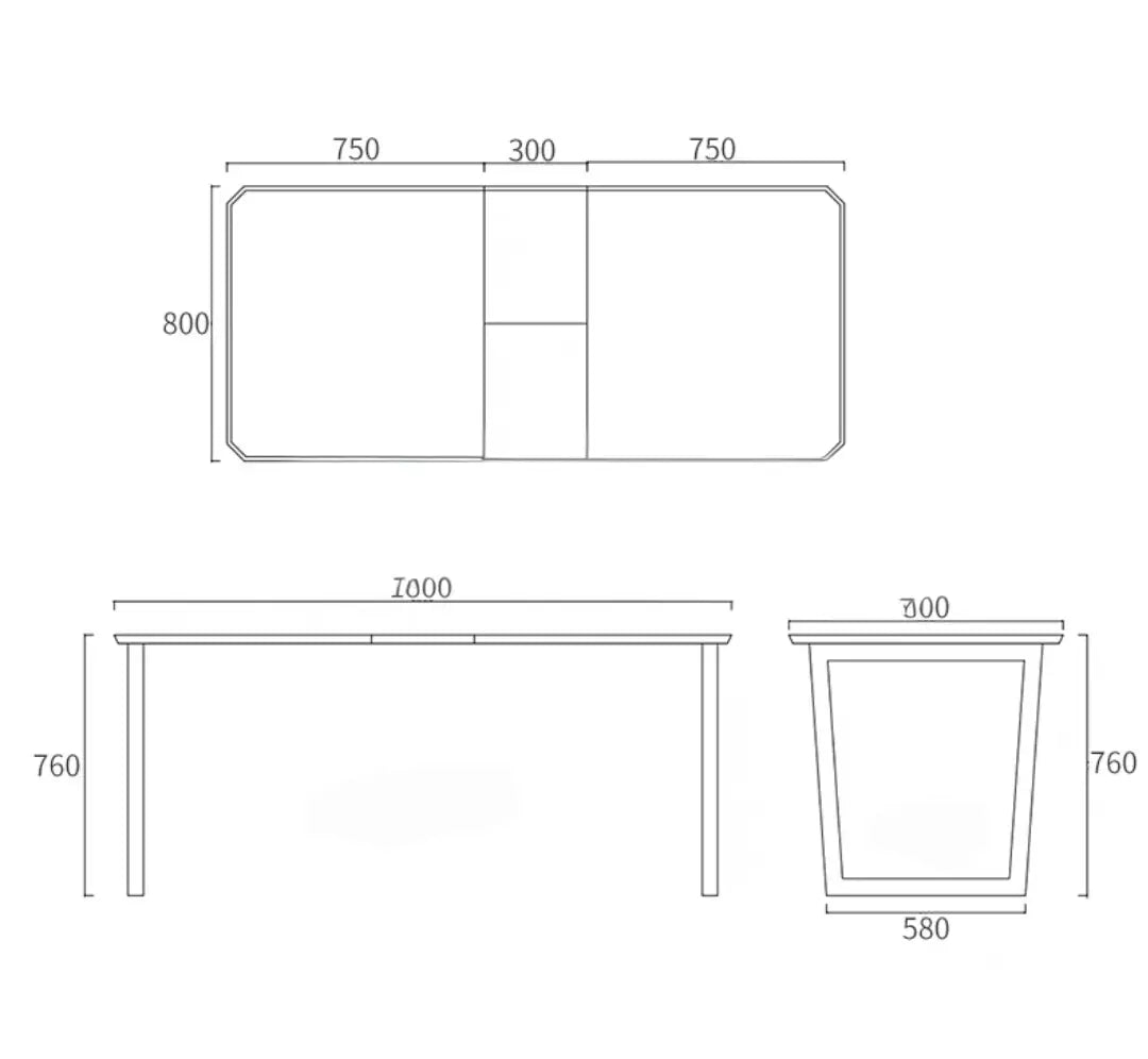 OPM Modern Extendable Dining Table